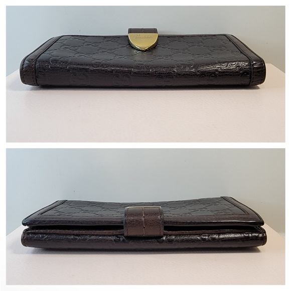 Authentic GUCCI GG Logo Leather Long Bifold Wallet - Great used condition